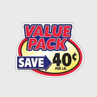 Coupon And Discount Label Value Pack Save 40¢  - 500/Roll