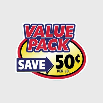 Coupon And Discount Label Value Pack Save 50¢  - 500/Roll