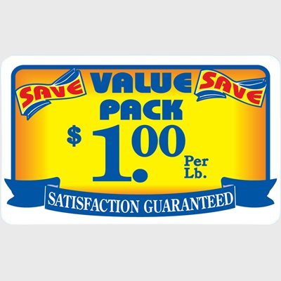 Value Pack Label Save $1.00 Per lb - 500/Roll