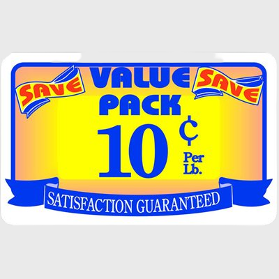 Value Pack Label Save 10¢ Per lb - 500/Roll