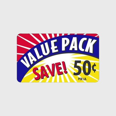 Coupon And Discount Label Value Pack / Save 50¢ - 500/Roll