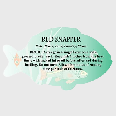 Seafood Label Red Snapper Cooking Recipe - 250/Roll