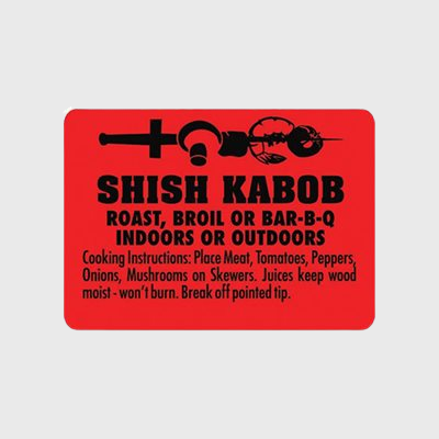 Specialty Meat Label Shish Kabob With Instructions - 1,000/Roll