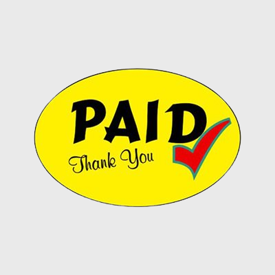 Promotional Specialty Label Paid Thank You - 500/Roll