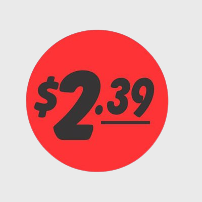 Coupon And Discount Label $2.39 Bullseye - 1,000/Roll