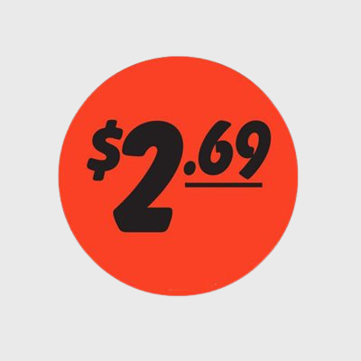 Coupon And Discount Label $2.69 Bullseye - 1,000/Roll