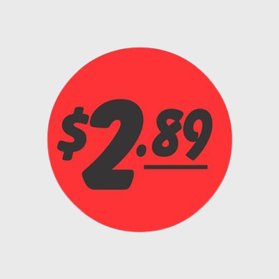 Coupon And Discount Label $2.89 Bullseye - 1,000/Roll