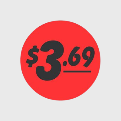 Coupon And Discount Label $3.69 Bullseye - 1,000/Roll
