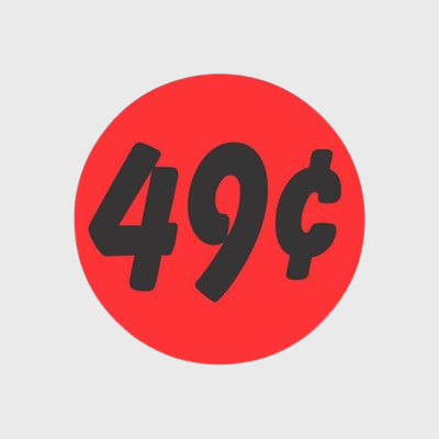 Coupon And Discount Label 49¢ Bullseye - 1,000/Roll