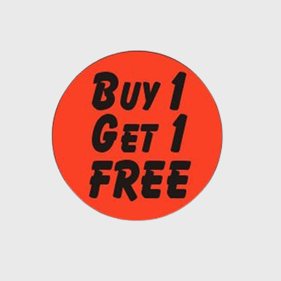 Coupon And Discount Label Buy 1 Get 1 Free Bullseye - 1,000/Roll