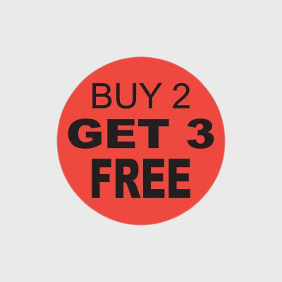 Coupon And Discount Label Buy 2 Get 3 Free Bullseye - 1,000/Roll