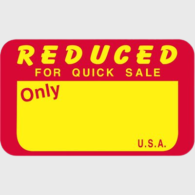 Coupon And Discount Label Reduced for Quick Sale - 1,000/Roll