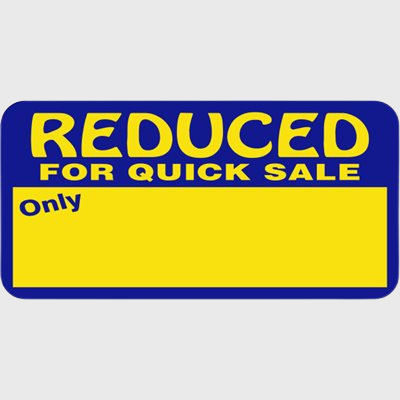 Coupon And Discount Label Reduced for Quick Sale - 1,000/Roll