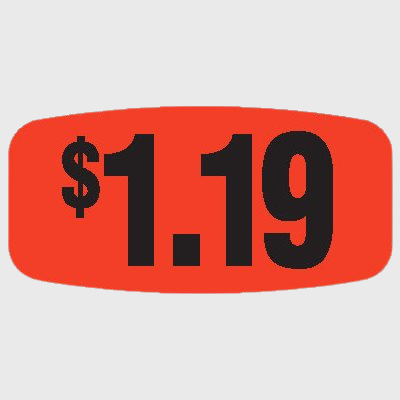 Pricing Label $1.19 - 1,000/Roll
