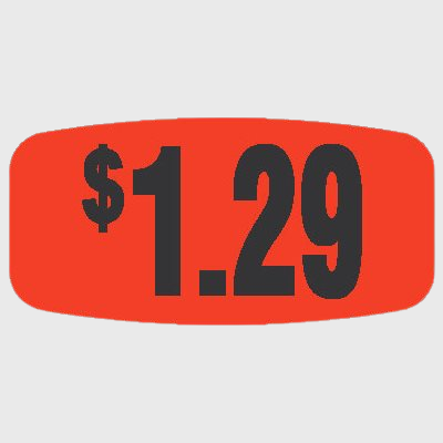 Pricing Label $1.29 - 1,000/Roll