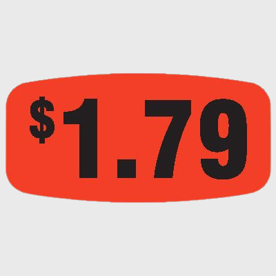 Pricing Label $1.79 - 1,000/Roll