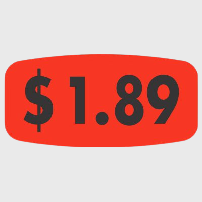 Pricing Label $1.89 - 1,000/Roll