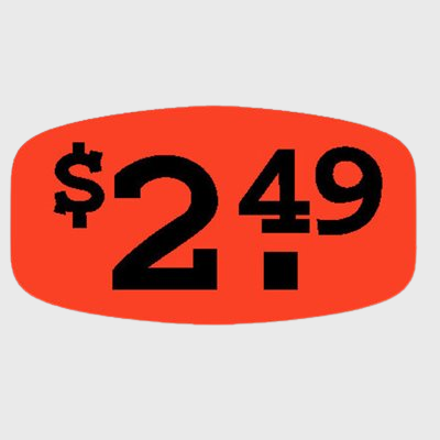 Pricing Label $2.49 - 1,000/Roll