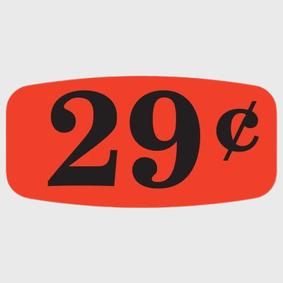 Pricing Label 29¢ - 1,000/Roll