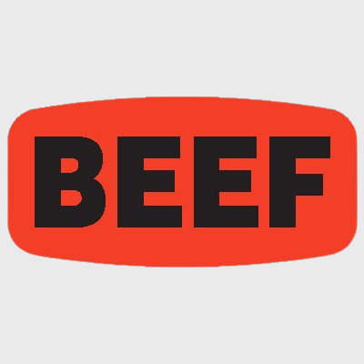 Short Oval Label Beef - 1,000/Roll