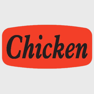 Short Oval Label Chicken - 1,000/Roll