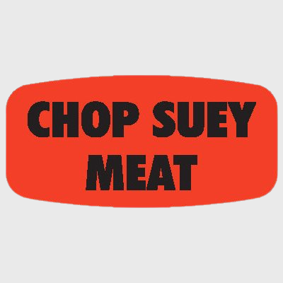 Short Oval Label Chop Suey Meat - 1,000/Roll