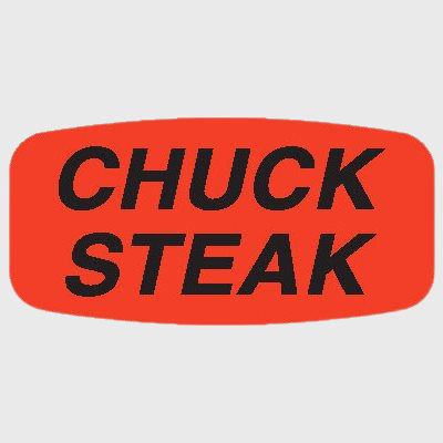 Short Oval Label Chuck Steak - 1,000/Roll