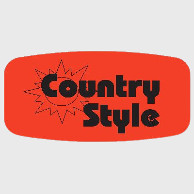 Short Oval Label Country Style - 1,000/Roll