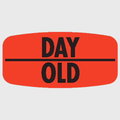 Short Oval Label Day Old - 1,000/Roll