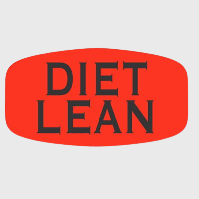 Short Oval Label Diet Lean - 1,000/Roll