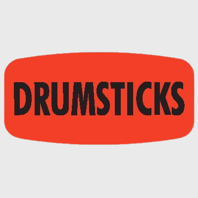 Short Oval Label Drumsticks - 1,000/Roll