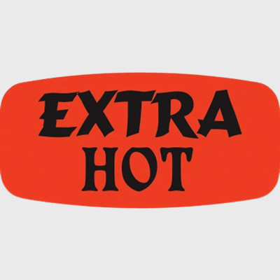 Short Oval Label Extra Hot - 1,000/Roll