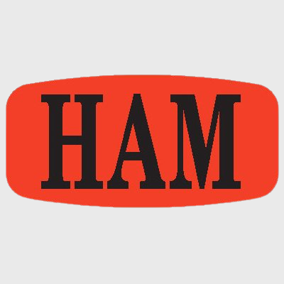 Short Oval Label Ham - 1,000/Roll