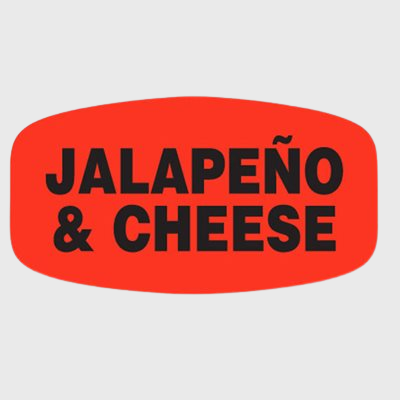 Short Oval Label Jalapeno & Cheese - 1,000/Roll