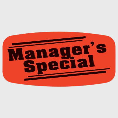Short Oval Label Manager's Special - 1,000/Roll