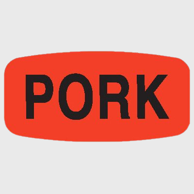 Short Oval Label Pork - 1,000/Roll
