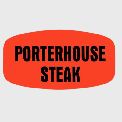 Short Oval Label Porterhouse Steak - 1,000/Roll
