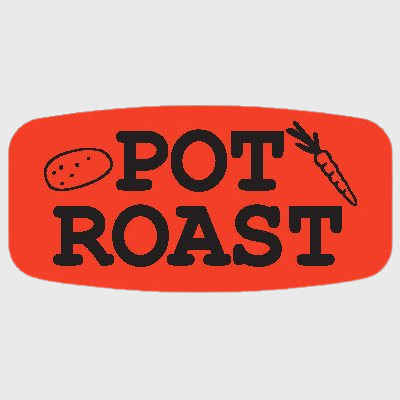 Short Oval Label Pot Roast - 1,000/Roll
