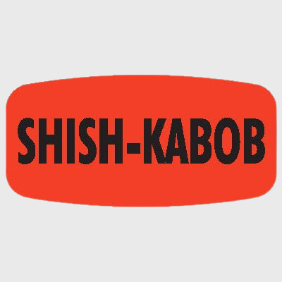 Short Oval Label Shish Kabob - 1,000/Roll