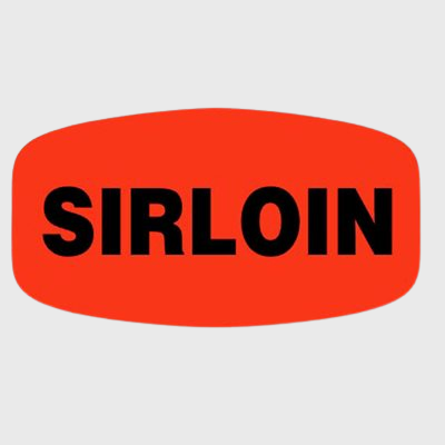 Short Oval Label Sirloin - 1,000/Roll