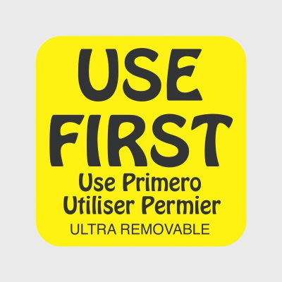 Ultra Removable Label Use First Use Primero Utiliser Permier - 1,000/Roll