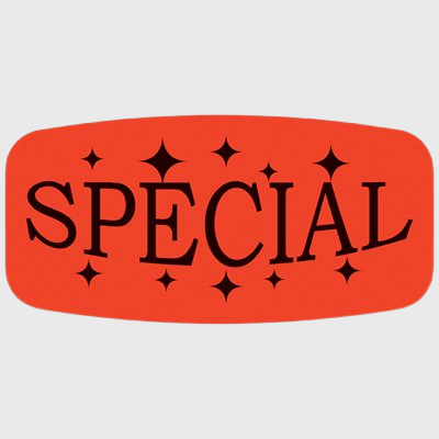 Short Oval Label Special With Stars - 1000/Roll