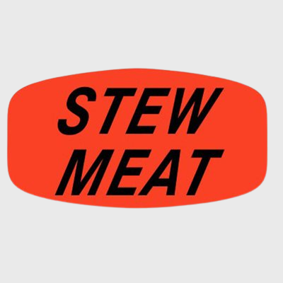 Short Oval Label Stew Meat - 1,000/Roll