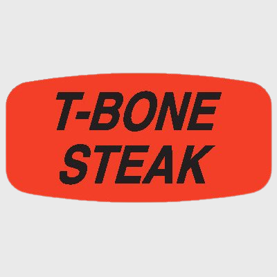 Short Oval Label T-Bone Steak - 1,000/Roll