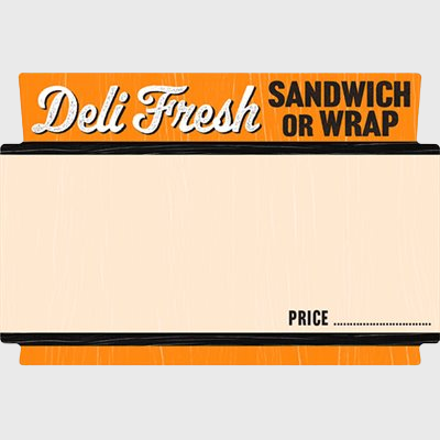 Grab & Go Label Deli Fresh Blank Sandwich Or Wrap - 500/Roll