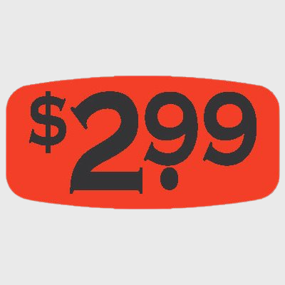 Pricing Label $2.99 - 1,000/Roll