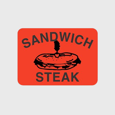 Specialty Meat Label Sandwich Steak With Picture  - 1,000/Roll