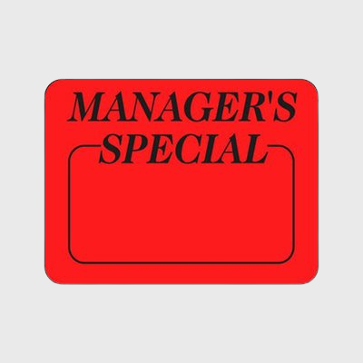 Promotional Specialty Label Manager's Special Write On  - 1,000/Roll