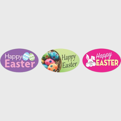 ﻿Seasonal Label Happy Easter 3 Images - 500/Roll