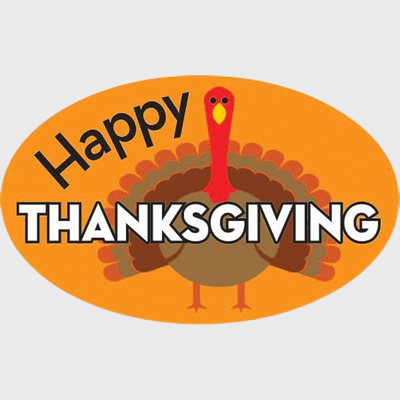 ﻿Seasonal Label Happy Thanksgiving - 500/Roll